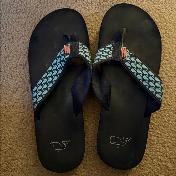 Vineyard Vines Shoes - Vineyard Vines Whale Pattern Flip Flops